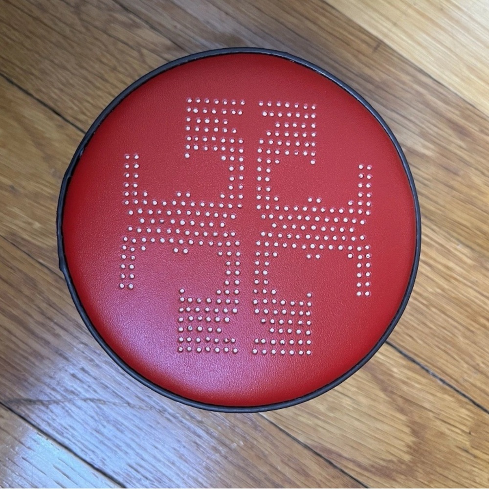 Tory Burch Red Circle Perforated Logo Wallet / Bag Makeup